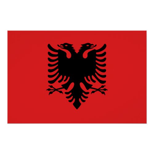 Patriotic wall poster with Flag of Albania