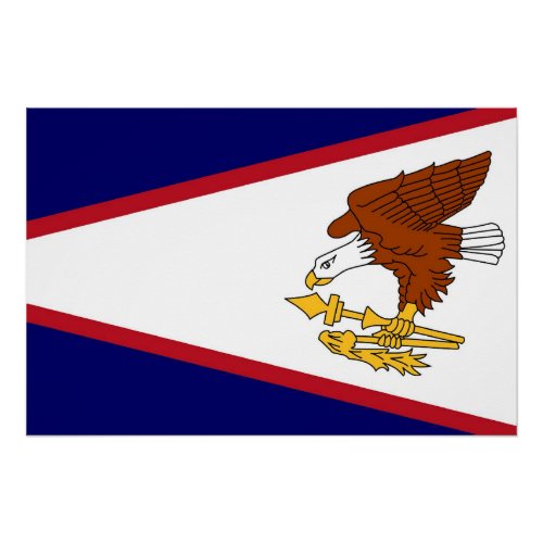 Patriotic wall poster with Flag of American Samoa