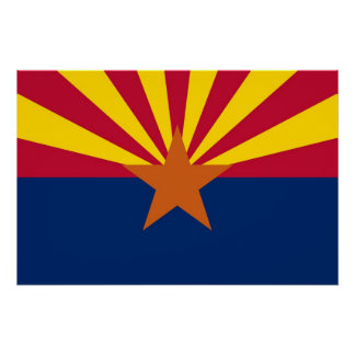 Patriotic wall poster with Flag of Arizona State