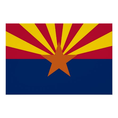 Patriotic wall poster with Flag of Arizona State