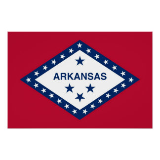 Patriotic wall poster with Flag of Arkansas State