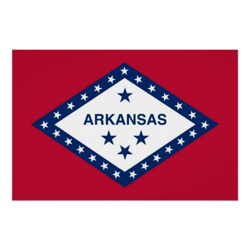 Patriotic wall poster with Flag of Arkansas State