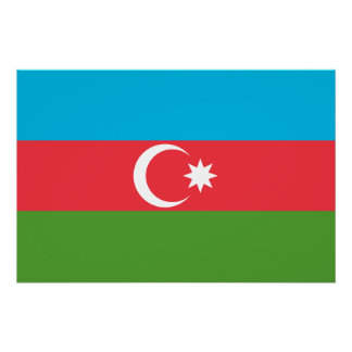 Patriotic wall poster with Flag of Azerbaijan