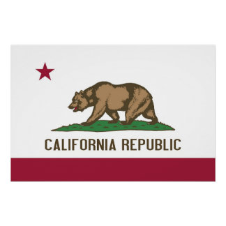 Patriotic wall poster with Flag of California