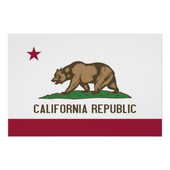 Patriotic Wall Poster With Flag Of California by AllFlags at Zazzle