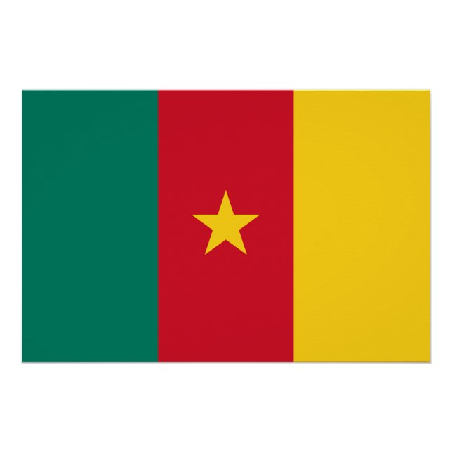 Patriotic wall poster with Flag of Cameroon (Front)