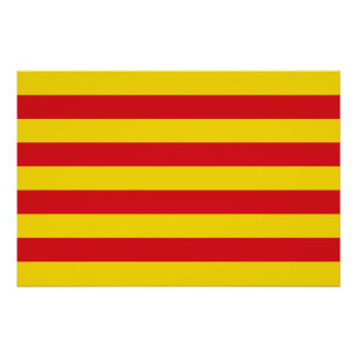 Patriotic wall poster with Flag of Catalonia