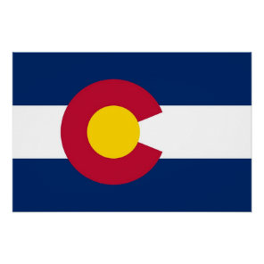Patriotic wall poster with Flag of Colorado