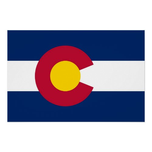 Patriotic wall poster with Flag of Colorado