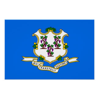 Patriotic wall poster with Flag of Connecticut