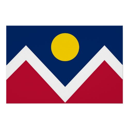 Patriotic wall poster with Flag of Denver