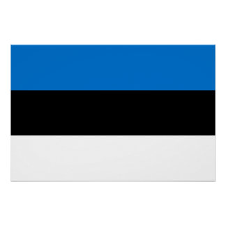 Patriotic wall poster with Flag of Estonia