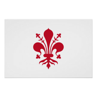 Patriotic wall poster with Flag of Florence