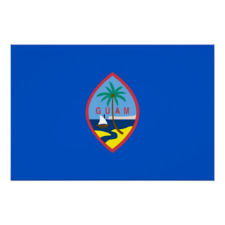 Patriotic wall poster with Flag of Guam