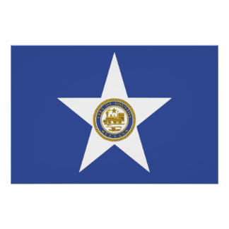 Patriotic wall poster with Flag of Houston