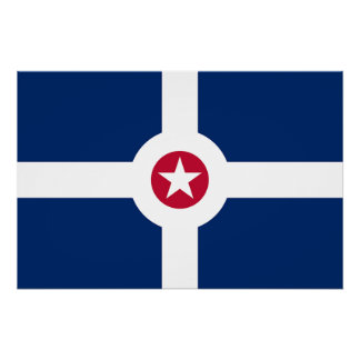 Patriotic wall poster with Flag of Indianapolis