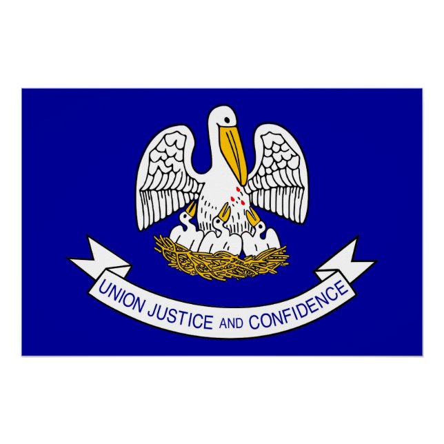 Patriotic wall poster with Flag of Louisiana (Front)