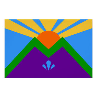 Patriotic wall poster with Flag of Manitou Springs