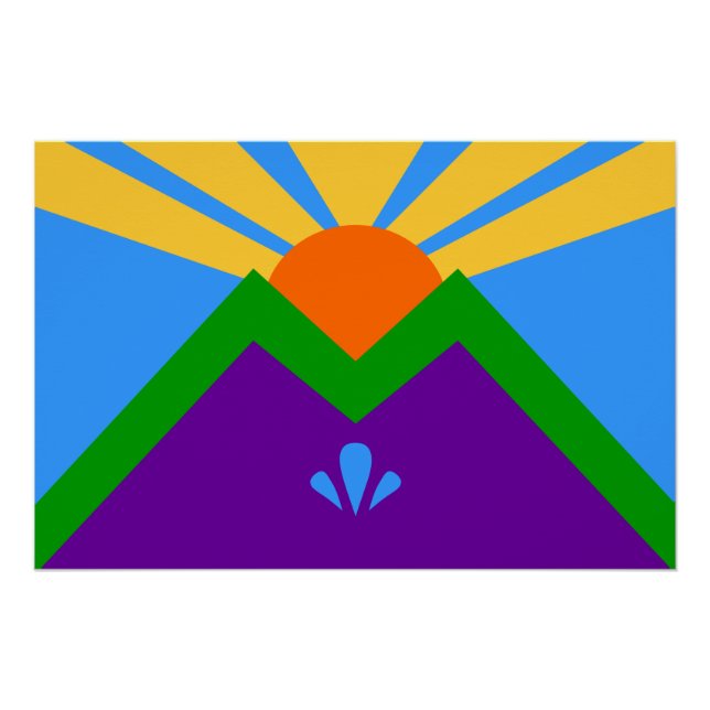 Patriotic wall poster with Flag of Manitou Springs (Front)