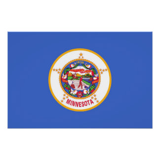 Patriotic wall poster with Flag of Minnesota