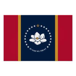 Patriotic wall poster with Flag of Mississippi 