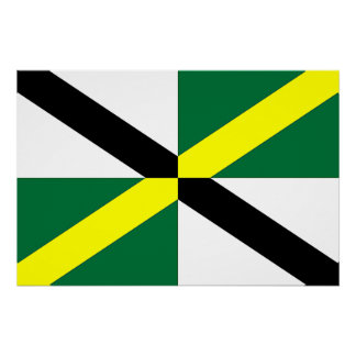 Patriotic wall poster with Flag of Monterey