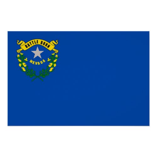 Patriotic wall poster with Flag of Nevada