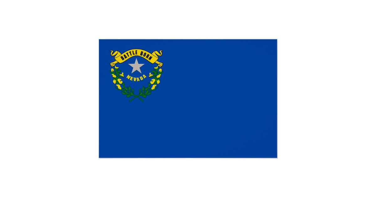 Patriotic wall poster with Flag of Nevada | Zazzle