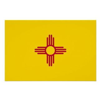 Patriotic wall poster with Flag of New Mexico