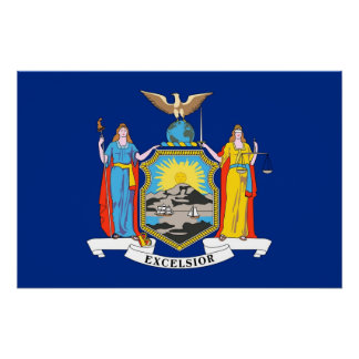 Patriotic wall poster with Flag of New York