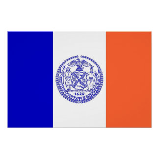 Patriotic wall poster with Flag of New York City