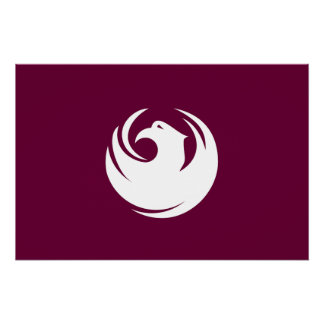 Patriotic wall poster with Flag of Phoenix City