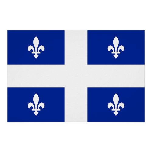 Patriotic wall poster with Flag of Quebec