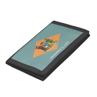 Patriotic wallet with Flag of Delaware