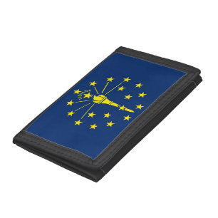 Patriotic wallet with Flag of Indiana