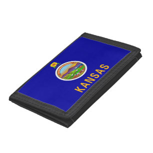 Patriotic wallet with Flag of Kansas