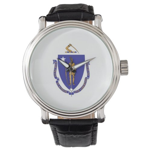 Patriotic watch with Flag of Massachusetts