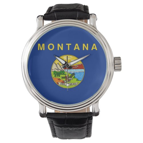 Patriotic watch with Flag of Montana
