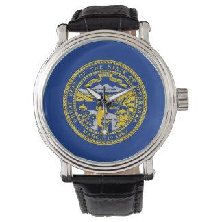 Patriotic watch with Flag of Nebraska