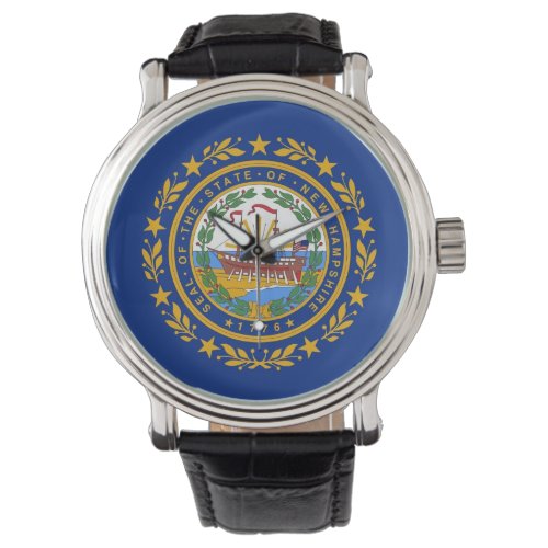 Patriotic watch with Flag of New Hampshire