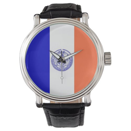 Patriotic watch with Flag of New York City