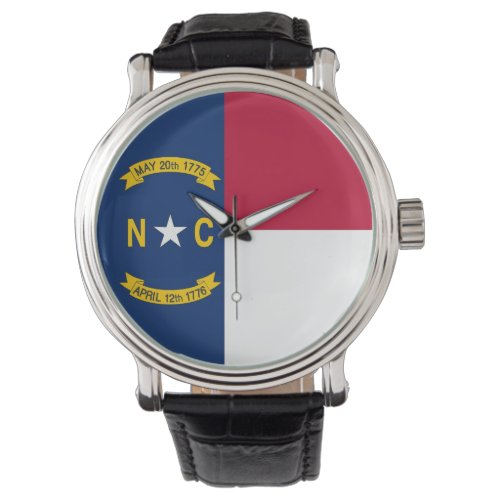 Patriotic watch with Flag of North Carolina