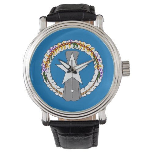 Patriotic watch with Flag of Northern Mariana