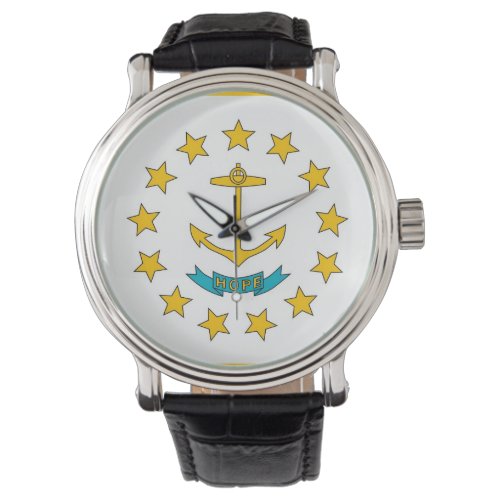 Patriotic watch with Flag of Rhode Island