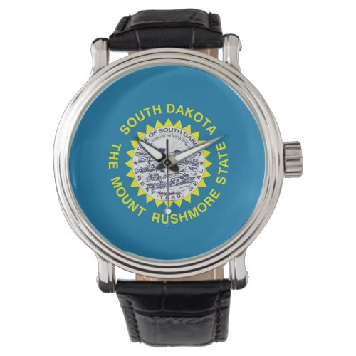 Patriotic watch with Flag of South Dakota