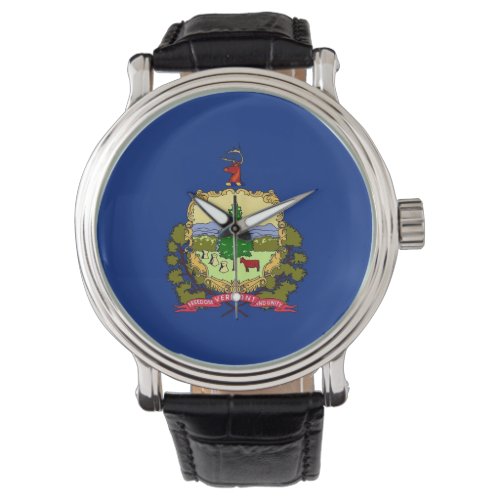 Patriotic watch with Flag of Vermont