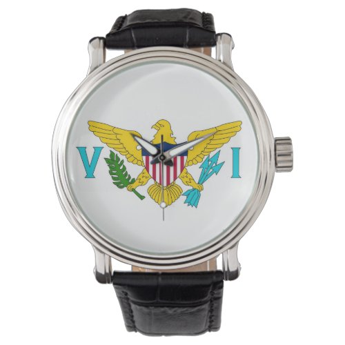 Patriotic watch with Flag of Virgin Islands