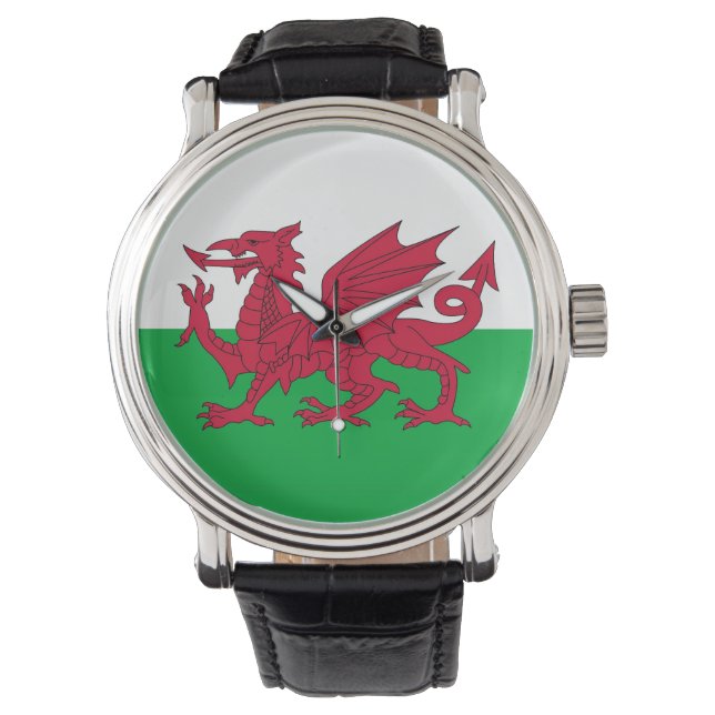 Patriotic watch with Flag of Wales (Front)