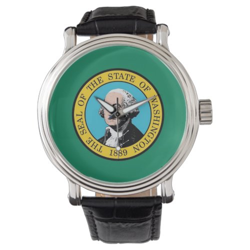 Patriotic watch with Flag of Washington State