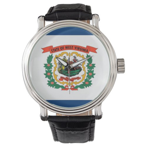 Patriotic watch with Flag of West Virginia